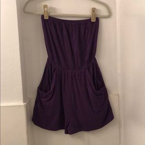 Tart strapless purple romper with pockets size s